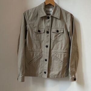 Woman’s Beige Button-Up Shirt Jacket